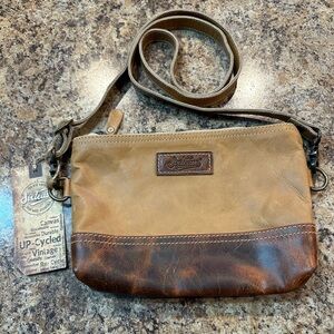 SIXTEASE HANDMADE LEATHER Tan and Brown Crossbody Bag NWT